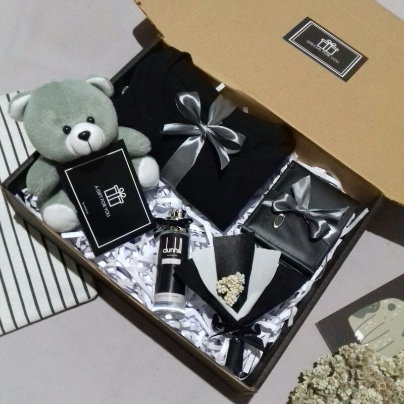 HAMPERS COWOK CEWEK GIFT BOX PREMIUM BLACK SERIES COWOK CEWEK KADO ULANG TAHUN KADO WISUDA