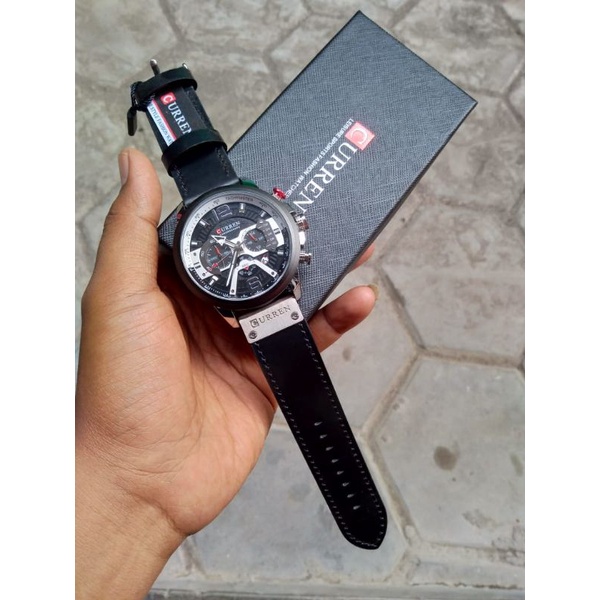 Jam tangan pria Curren chronos black original