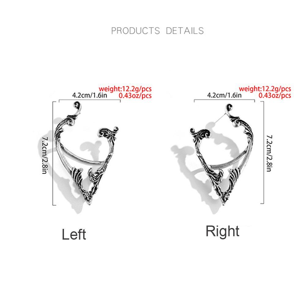Preva Punk Peri Perhiasan Wanita Halloween Goth Elf Klip Telinga