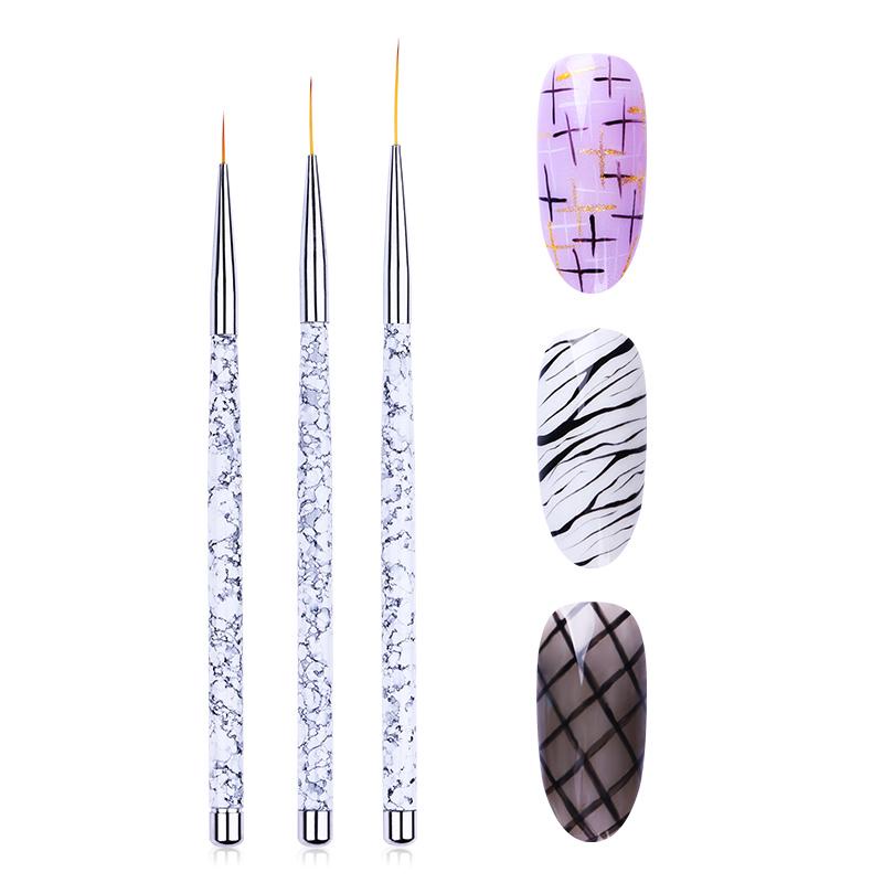 3 / 5 / 7 Pcs / Set Brush Pen Dotting Menggambar Desain Dot Untuk Nail Art Manicure