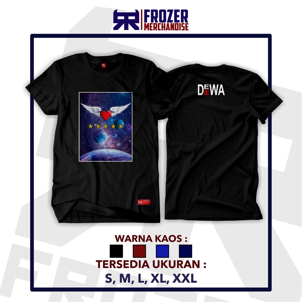 KAOS DEWA 19 ALBUM BINTANG LIMA | KAOS BALADEWA BINTANG LIMA | BAHAN KATUN KOMBED 30S SABLON DIGITAL