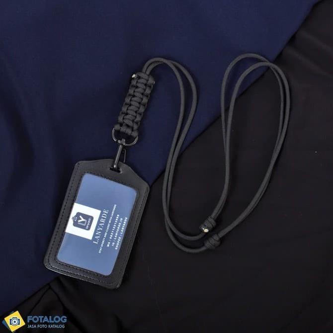 

4152 Lanyard Cobra Simple Name Tag ID Card Holder Tali Leher Paracord