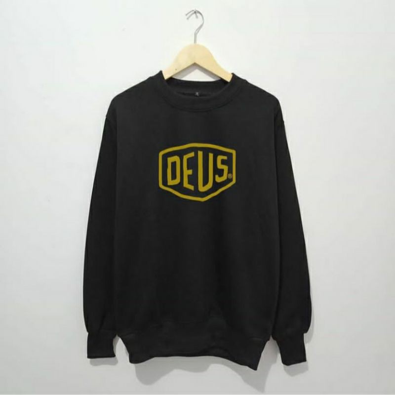 S - XXXXXL(6XL) Sweater Crewneck DEUS BIGSIZE OVERSIZE Pria Wanita/ Sweatshirt Jumbo 5XL 4XL Hitam