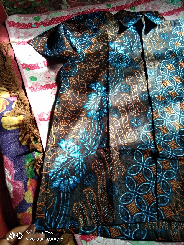 Atasan Batik Couple Seno Biru M L Xl Xxl