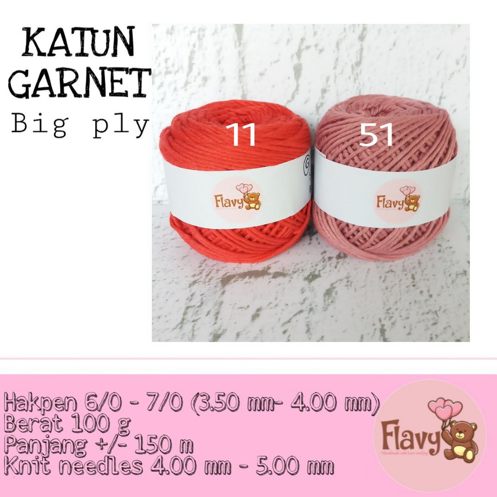 BENANG SOFT KATUN GARNET BIG PLY Seri Merah