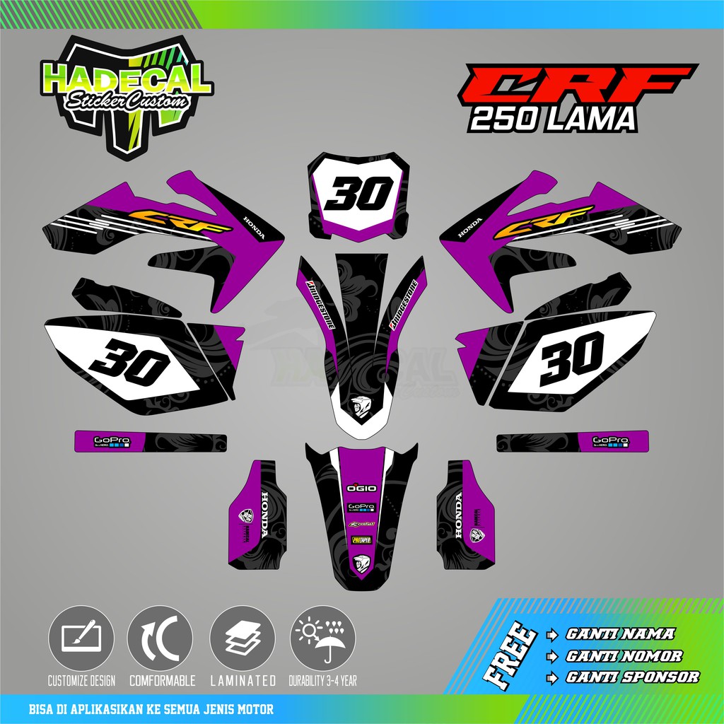DECAL STICKER CRF 250 LAMA FLORAL