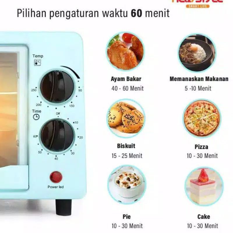 Oven Listrik , pemanggang , Kue , Electric Oven Button 12 Liter