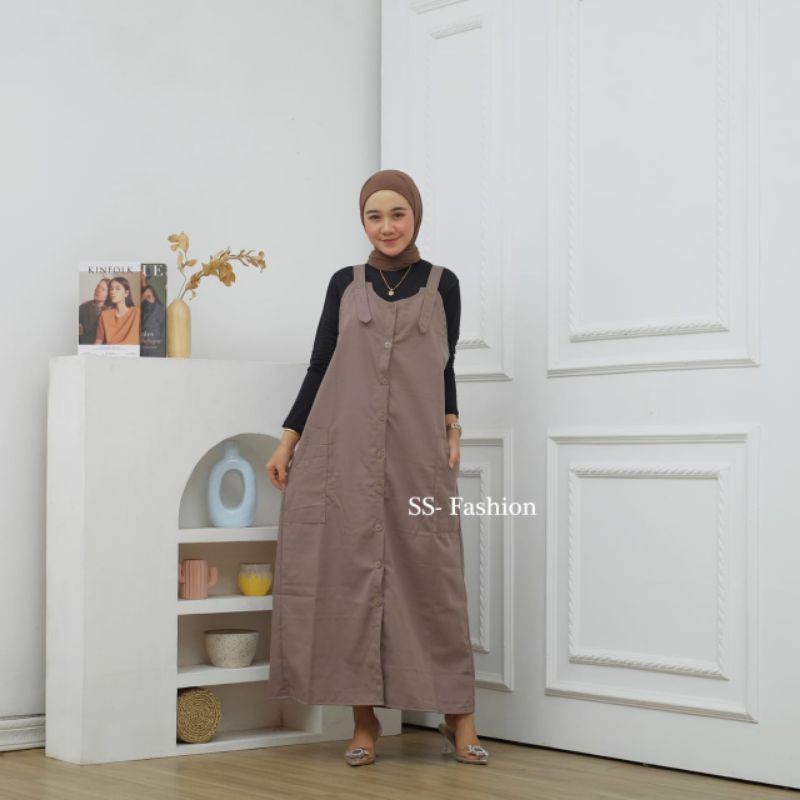 MAGGIE OVERALL PANJANG WANITA ROK PANJANG FASHION MUSLIM OVERALL