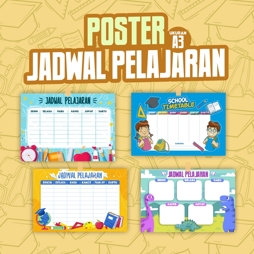

Poster Jadwal Pelajaran Sekolah Jadwal Kegiatan Weekly planner Jadwal sekolah anak