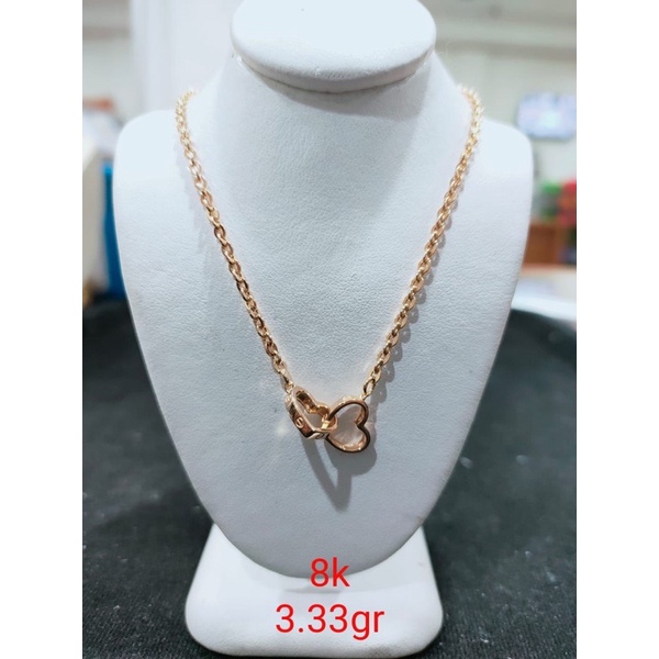 KALUNG WANITA DEWASA EMAS ASLI LOVE 8K/375% HWT GOLD