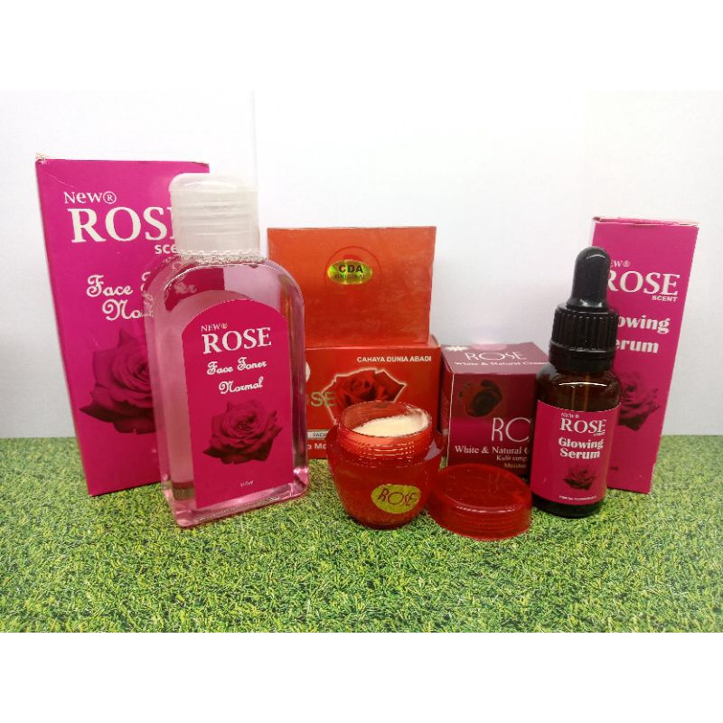 PAKET CREAM ROSE 4in1 ORIGINAL // CREAM + TONER + SERUM + SABUN