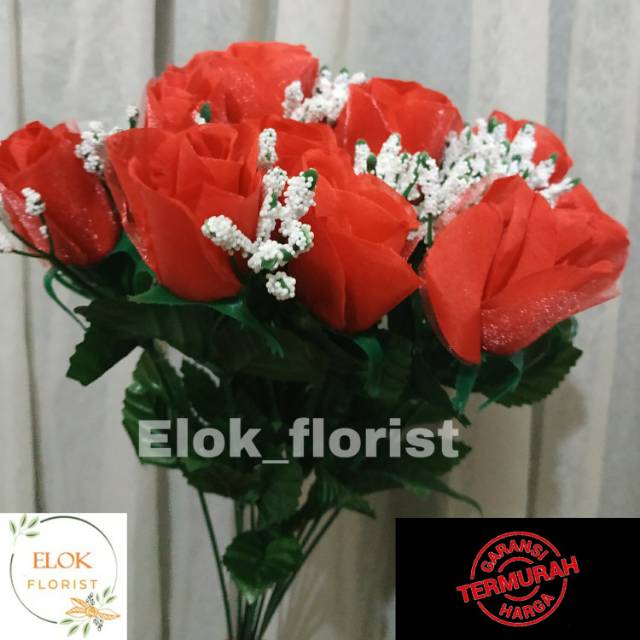 Bunga Mawar Plastik Lusinan / Bunga Mawar Artificial