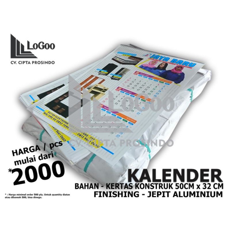 

LoGoo / Cetak Kalender, UK 50*32cm. Bebas Pilih Desain