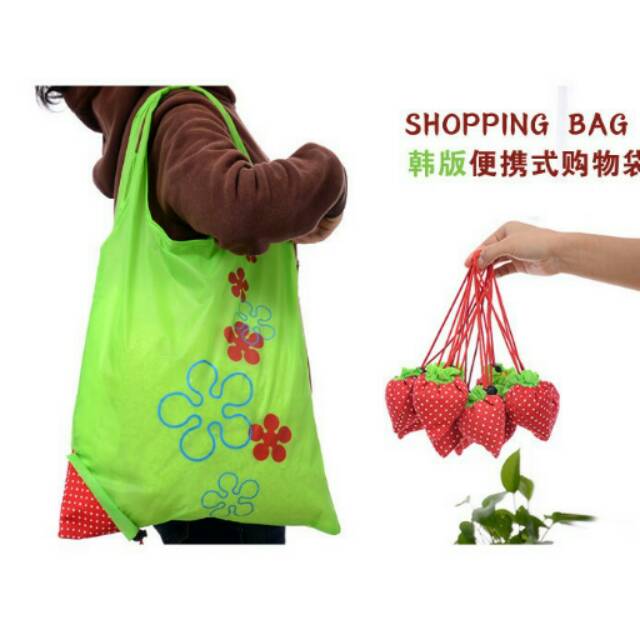 Tas Lipat Strawberry / Baggu Shopping Bag / Tas Belanja