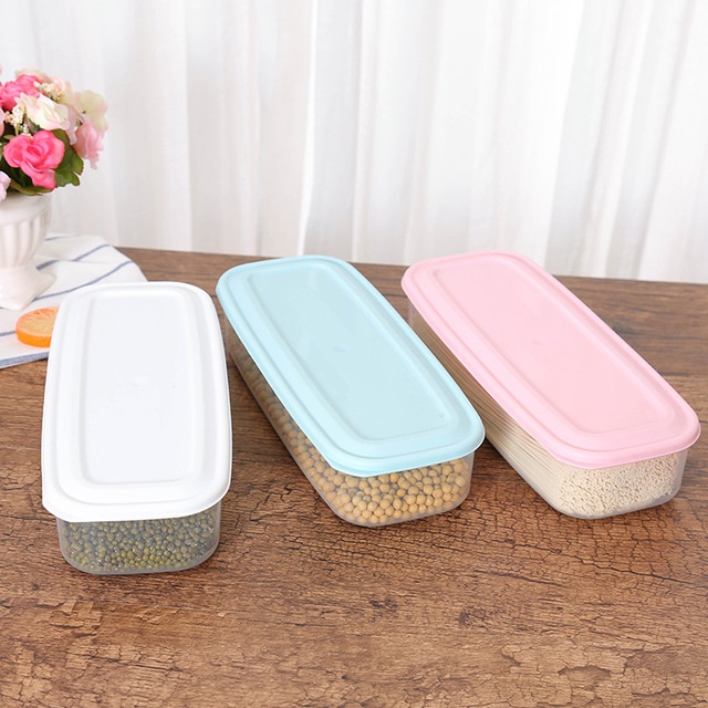 Wadah Kotak Kontainer Makanan Model Panjang Penyimpanan Ikan Sayur Sayuran Kue Pasta Masakan Kering Dapat Ditumpuk dan Disusun Simpan Dalam Kulkas Tebal Kitchen Storage Food Box Susun Tambahan with Drain Hole / Standard