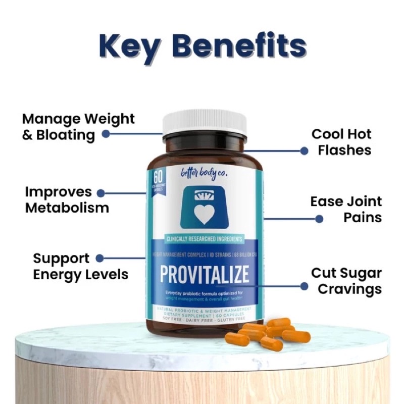 Better body co PROVITALIZE Natural Weight Management Probiotic 60caps