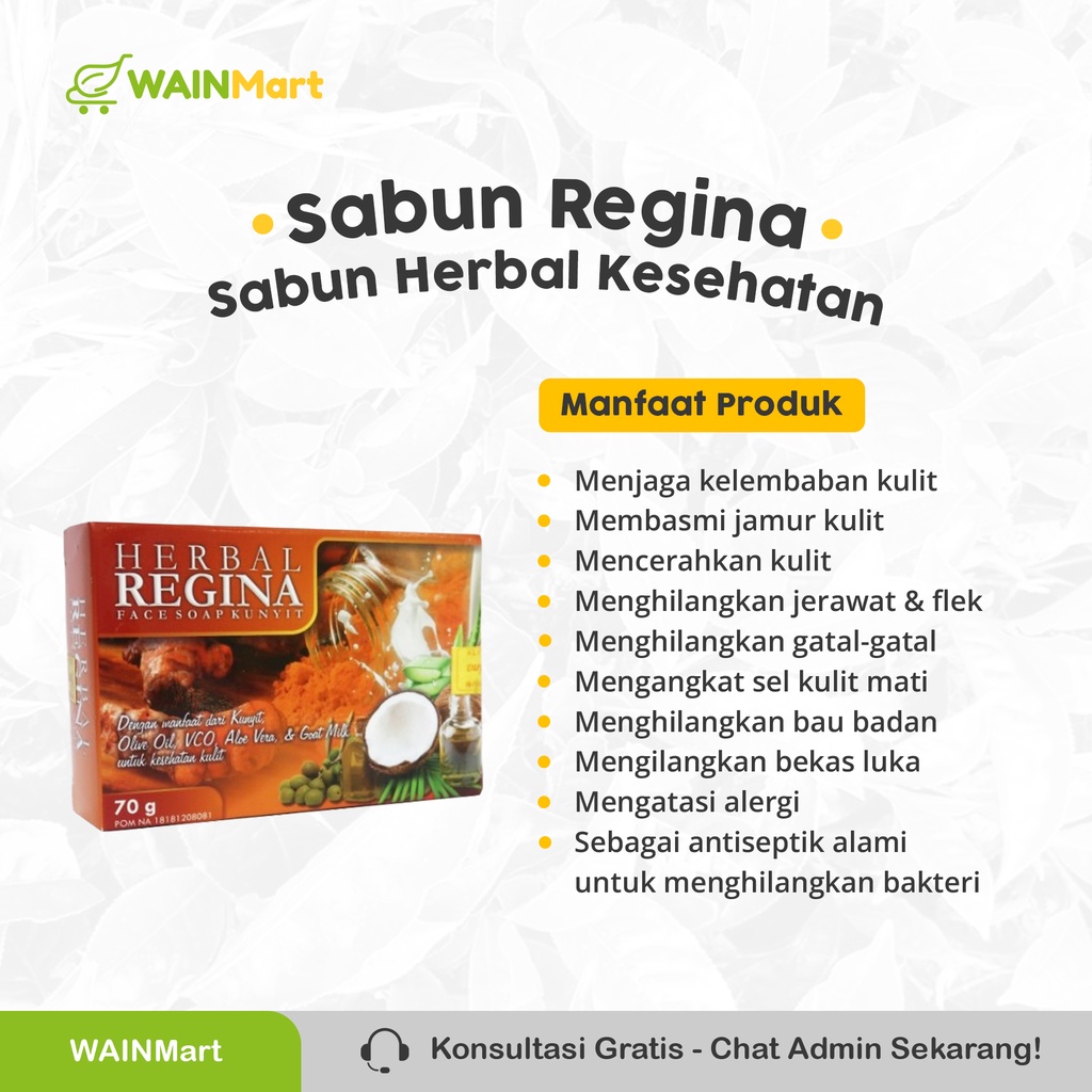 Sabun Herbal Alami SABUN REGINA BPOM Anti Kurap Panu Kadas Gatal Hilangkan Jamur dan Mencerahkan Kulit Sabun Jerawat Panu