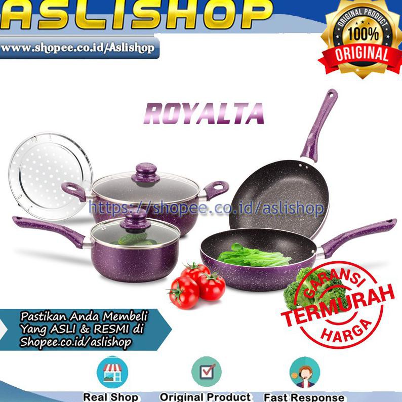 ( BISA COD ) Panci anti lengket 7pcs ROYALTA SET | fry pan | wok pan | casserole | Steam BOOM SALE