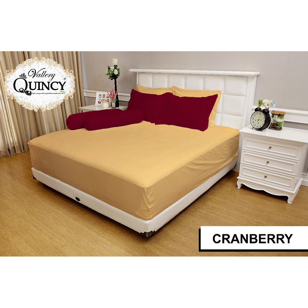WW Sprei Tinggi 30 cm Vallery Quincy 160 CRANBERRY 160x200 Queen Size valery combi