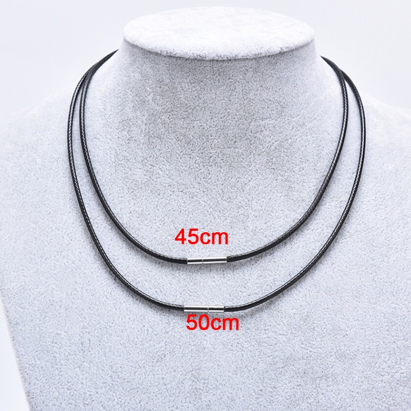 Kalung Choker Bahan Kulit Dengan Tali Stainless Steel