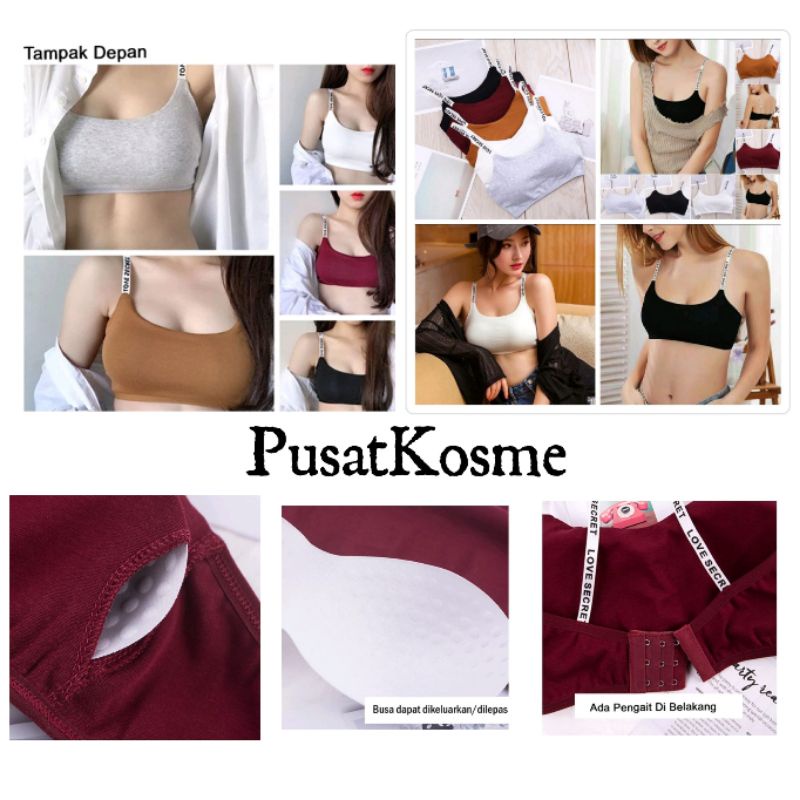 Secret Sport Bra Love BH Seamless Premium Tanpa Kawat