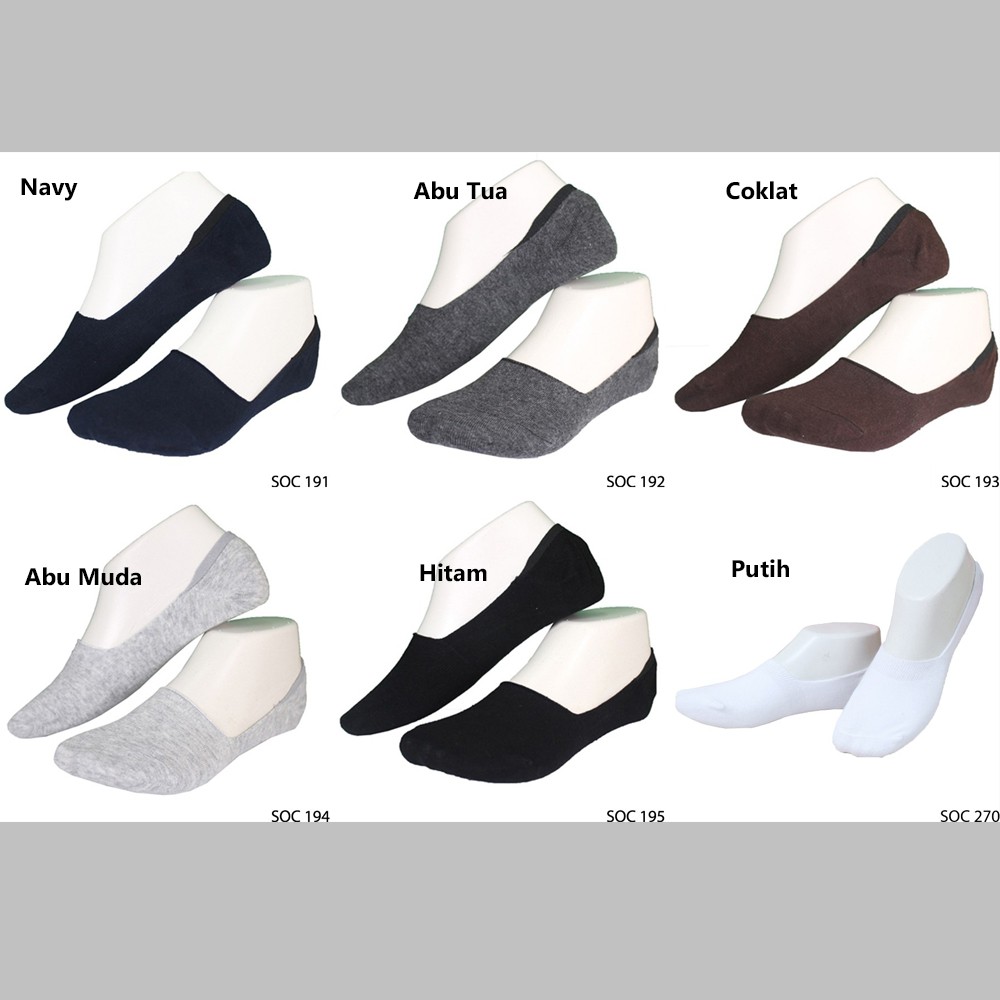 Kaos Semata Kaki Katun / Hidden Sock / Invisible Sock Banyak Pilihan Warna – SOC (COMB)