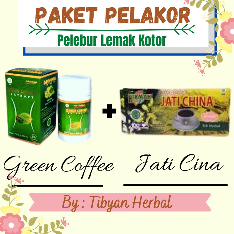 [ PAKET PELAKOR ] OBAT DIET HERBAL / OBAT PELANGSING HERBAL / OBAT KURUS / GREEN COFFEE + JATI CINA