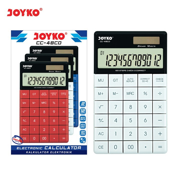 

CALCULATOR / KALKULATOR JOYKO CC-48CO White / 12 Digits / Check Correct