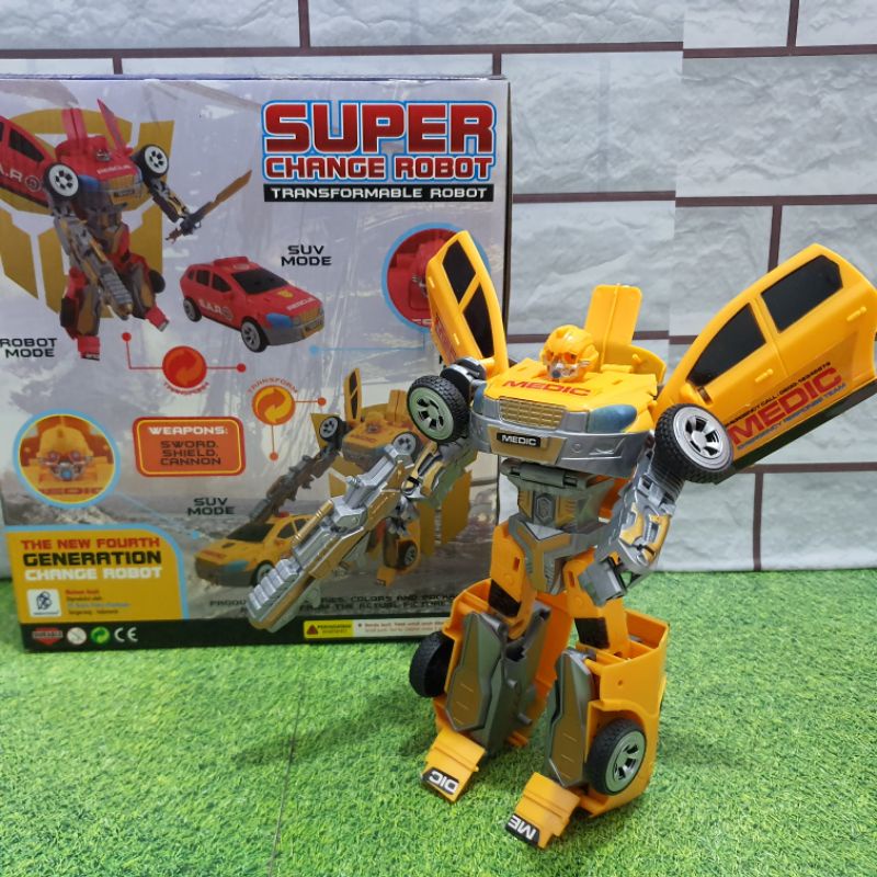 MAINAN ROBOT TRANSFORMERS BUMBLEBEE ANAK EDUKASI - MAINAN ANAK TRANSFORMERS EDUKATIF