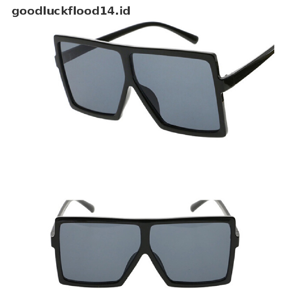 [OOID] Big Square Sunglasses Women Men Vintage Metal Oversized Shades Eyewear New ID