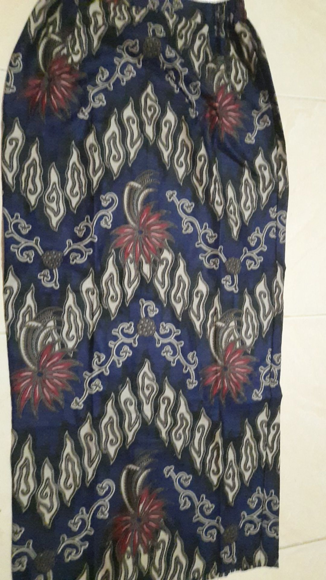Set Couple Batik Muthia Navy (kemeja, Rok Span, Kebaya Muthia Navy Include Selendang)