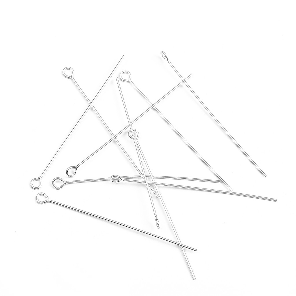 10pcs Pin Eye Headpins 925 Sterling Silver 15 20 25 30 35 40 50mm Untuk Membuat Perhiasan Diy