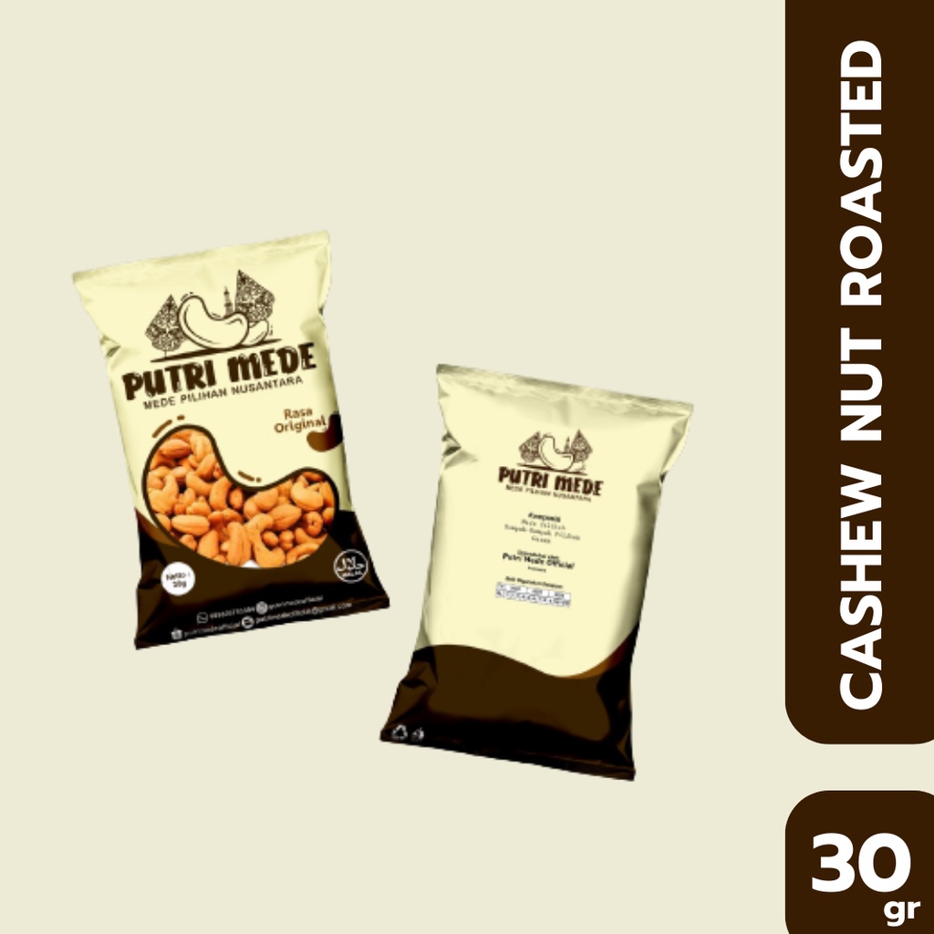 

KACANG MEDE CASHEW NUT KEMASAN SNACK 30 GR METE MENTE ORIGINAL ROASTED