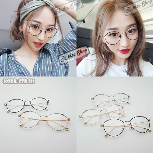 CTR 222 frame kacamata korea wanita bahan besi model oval tipis cartier lensa baca minus antiradiasi