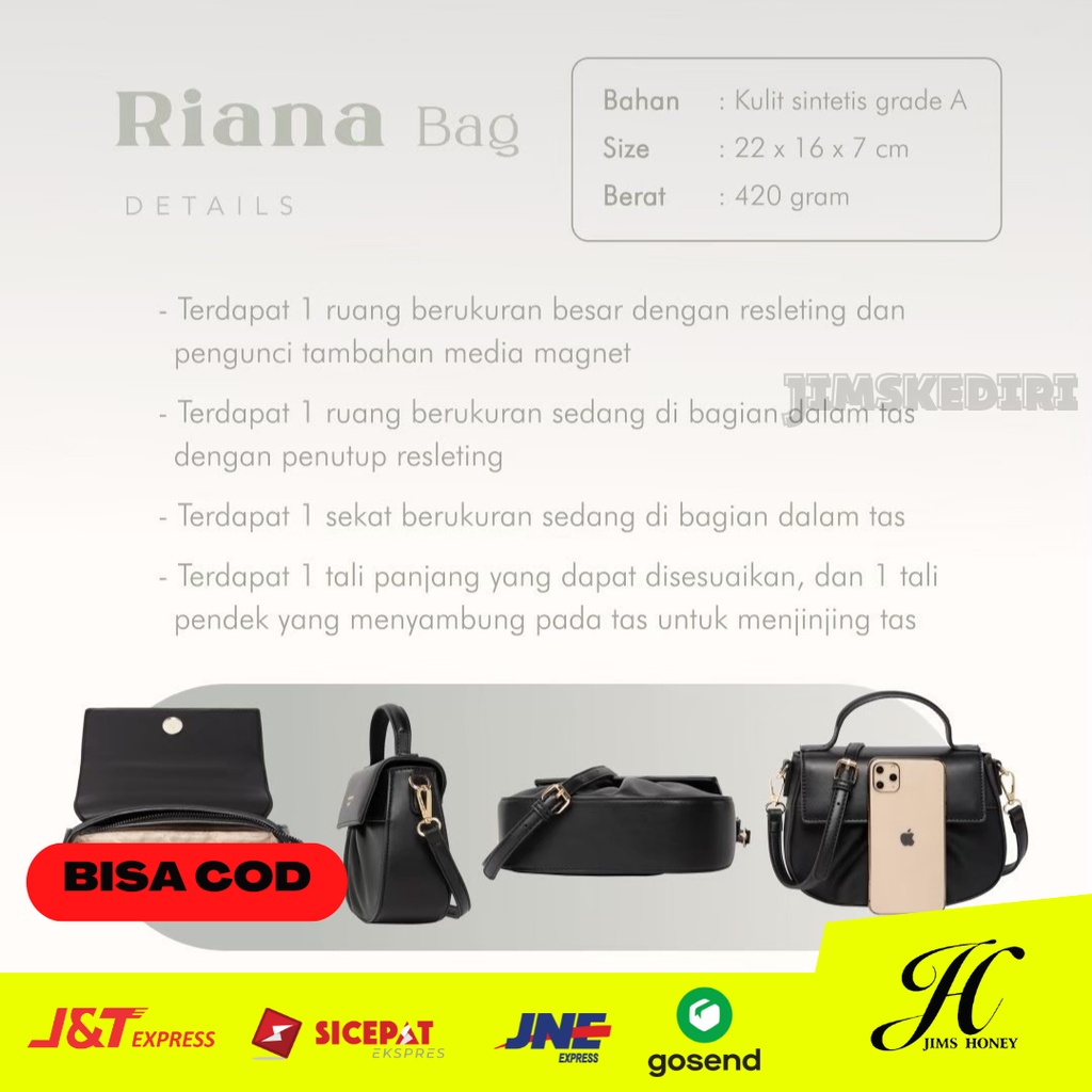 Tas Jims Honey Tas Selempang Slempang Wanita Ibu Ibu Import Korea Terbaru Murah untuk Cewek Pesta Kondangan Elegan Riana Bag Jimshoney