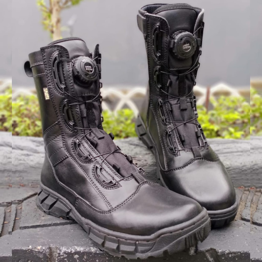 SEPATU PDL TALI PUTAR KULIT SAPI ASLI SEPATU PDL TNI POLRI SECURITY SATPAM BOOTS DINAS LAPANGAN