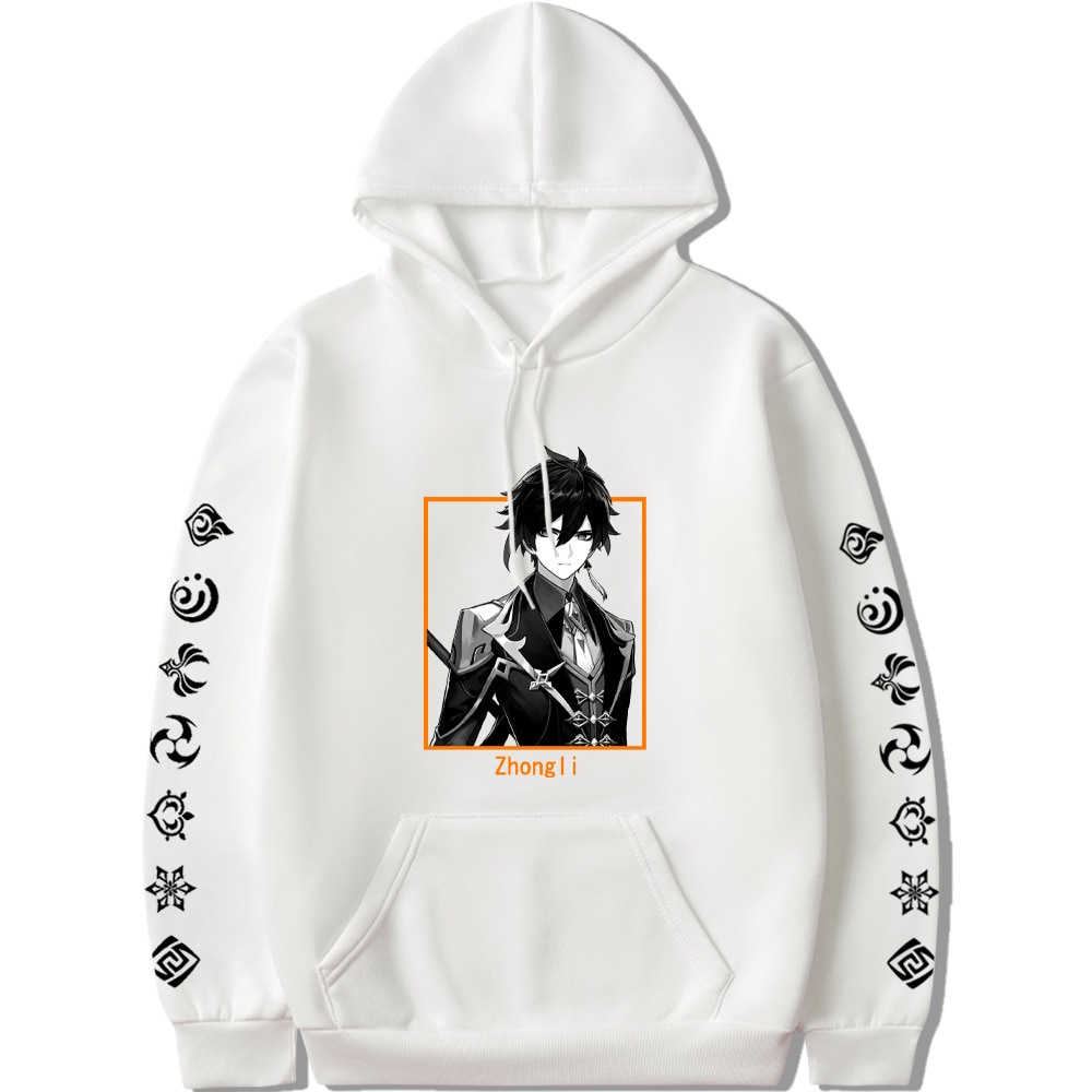 Hoodie Venti Zhongli Genshin Impact Manga Anime Kawaii Jepang Hoody Aesthetic