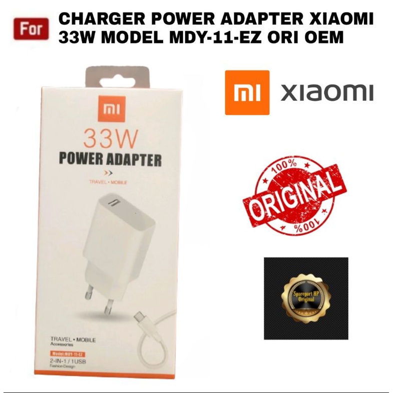 Jual CHARGER POWER ADAPTER XIAOMI 33W MODEL MDY11EZ ORI OEM Shopee
