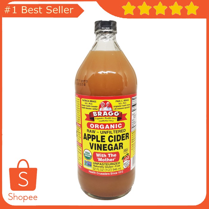 

Apple cider vinegar Bragg 946ml BPOM/ cuka apel / asli / with mother / USA