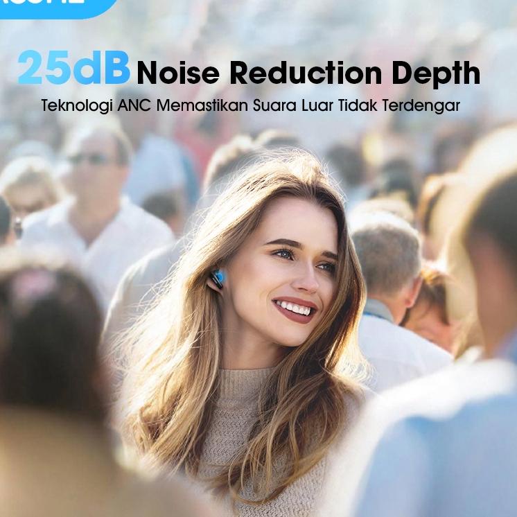 Masih.banyak Acome ANC TWS Headset Earphone Bluetooth 5.2  ENC Call Noise Reduction Garansi Resmi 1 