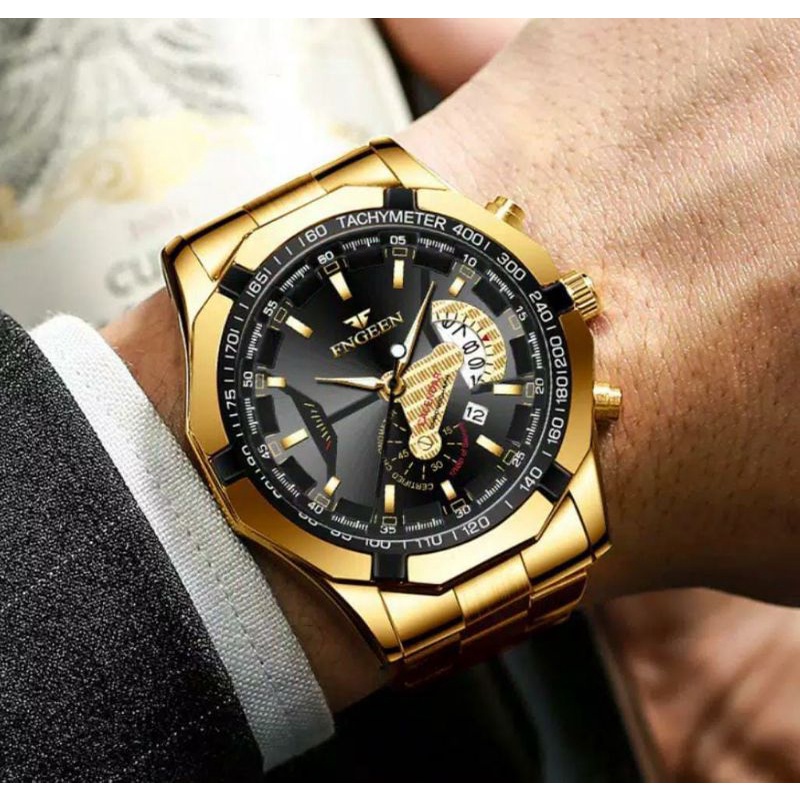 Jam Tangan Fngeen S001 Jam Tangan Stainliss Steel Pria Jam Tangan Anti Air