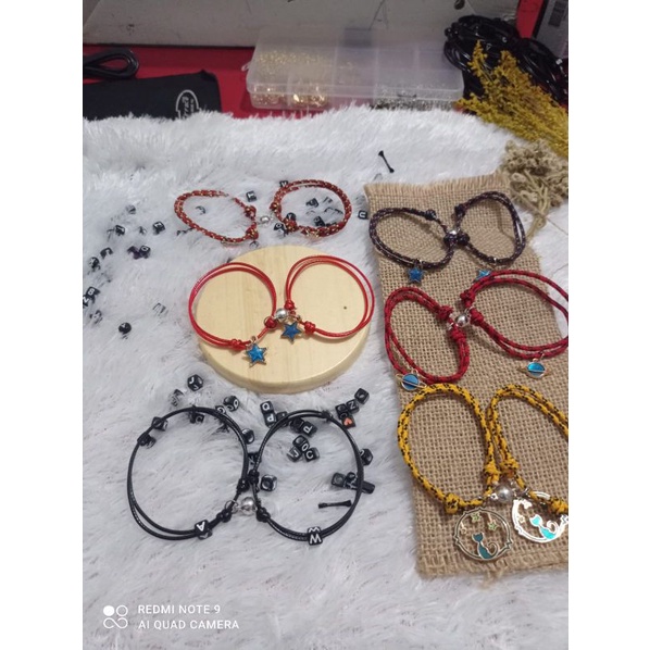 2 PCS TERMURAH GELANG MAGNET COUPEL LUCU DAN UNIK ANEKA WARNA gelang persahabatan / gelang sayang / gelang pawang / gelang huruf