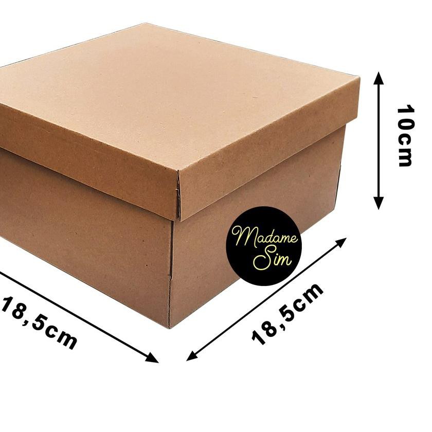 

♝ KOTAK KUE - CAKE BOX 18 x 18 x 10 CM - COKLAT (ISI : 10 PCS) ❂
