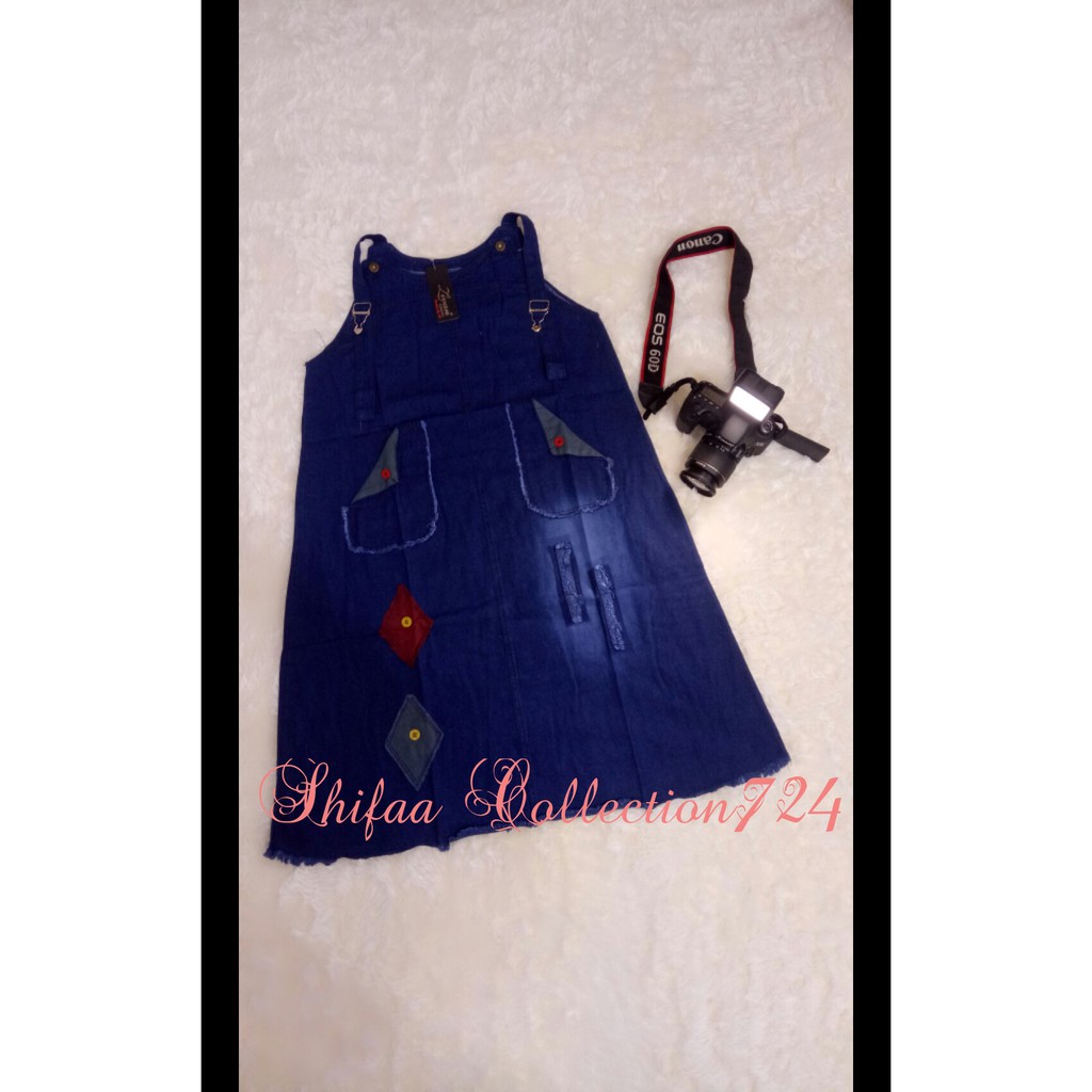 Baju Kodok Jeans Anak Perempuan / Baju Overall Anak Tanggung  (13-15 thn)