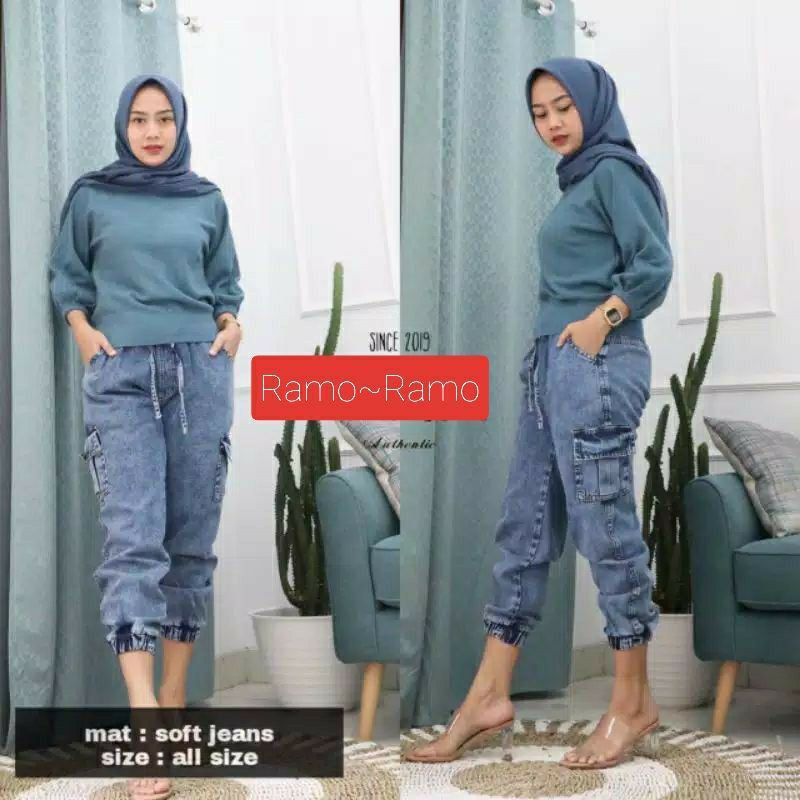 JOGER KARGO WANITA/CELANA JEANS JOGER KARGO WANITA/JEANS SNOW KARGO