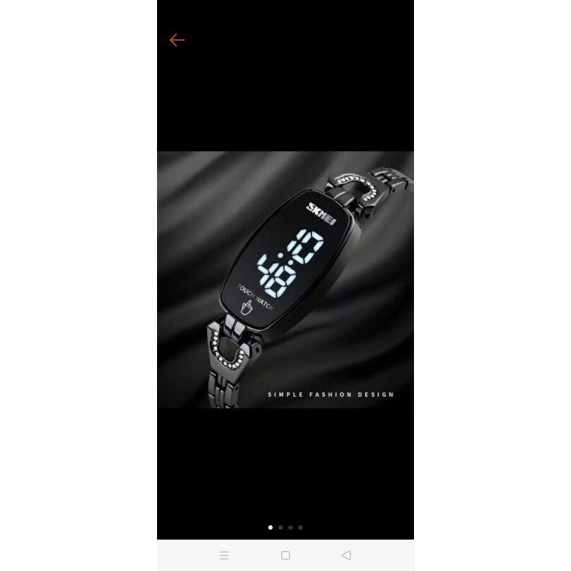 JAM TANGAN WANITA SKMEI ORIGINAL 1588 BLACK TOUCH LED WATCH WATERRESIST