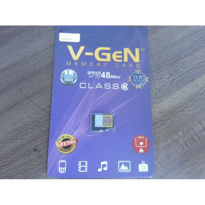 Memori 16G Vgen Class 6 Ori Original V-Gen Kartu Micro SD untuk HP Kamera CCTV dll