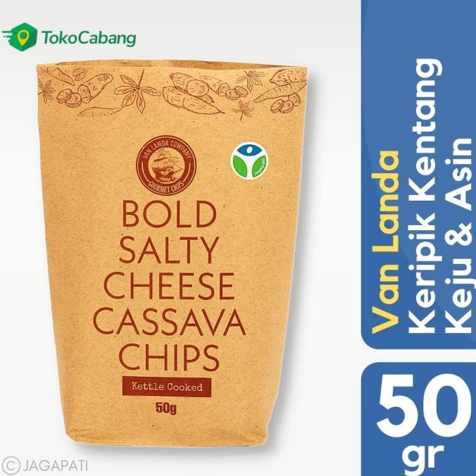 Van Landa - Bold Salty Cheese Cassava Chips 50gr - Keripik Singkong