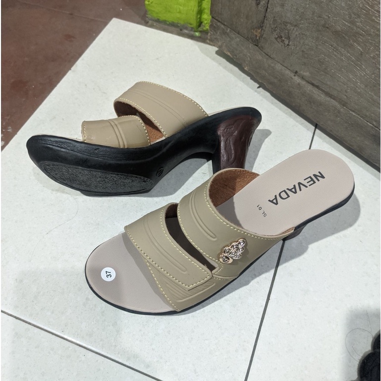 HAK TAHU - Sandal Wanita Hak Tinggi 5 cm Sandal Perempuan Rajut Import Casual Fashion Terbaru Sendal Pesta Party ToryTORY