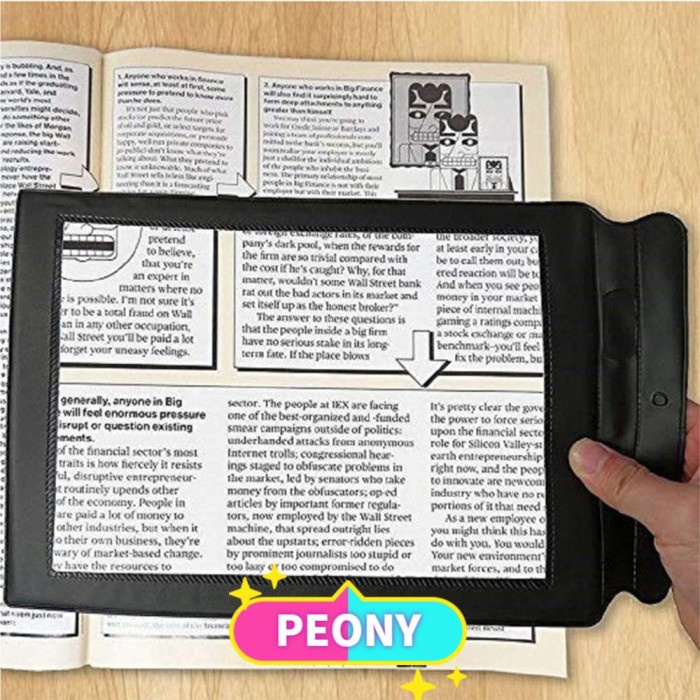 

PEONY Lens Magnification Aid 3X Reading Lens Magnifying Glass A4 Lense